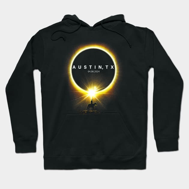 Totality Solar Eclipse 2024 04.08.24 Seen From Austin Texas Hoodie by Diana-Arts-C